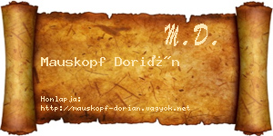 Mauskopf Dorián névjegykártya